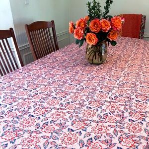 Pink, Red, and Blue floral tablecloth